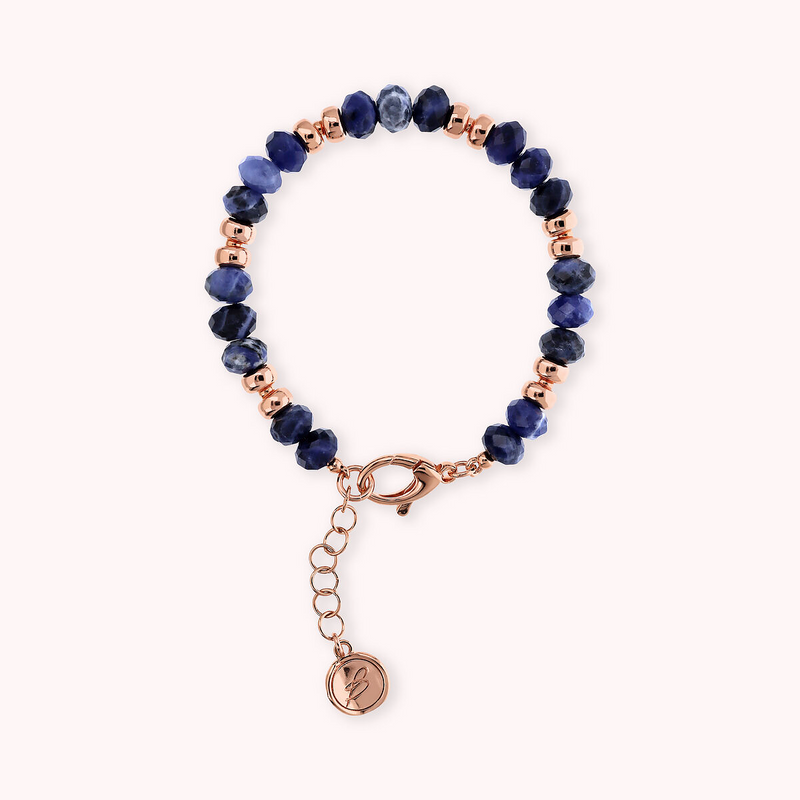 Bracciale con Rondelle Golden Rosé e Pietre Naturali Sfaccettate