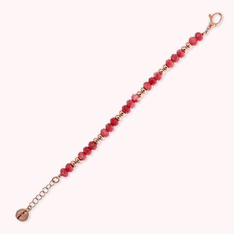 Bracciale con Rondelle Golden Rosé e Pietre Naturali Sfaccettate