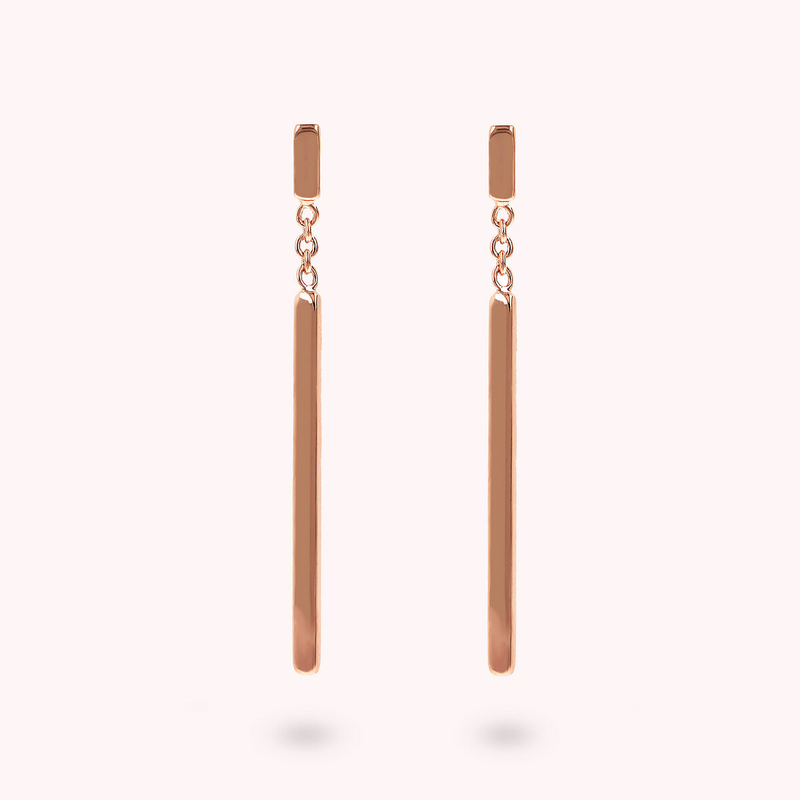 Wire Pendant Earrings with Bar