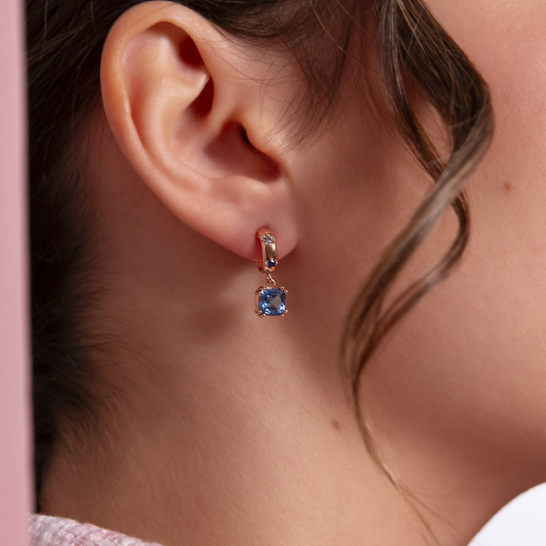 Pendant Earrings with Étoile and Prism Gem