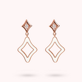 Enamel Pendant Earrings with Double Étoile and Cubic Zirconia Light Points