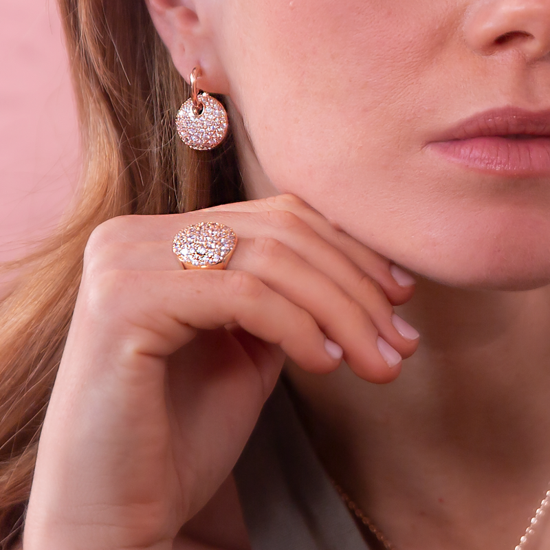 Bague Chevalier avec Pavé Rond en Oxyde de Zirconium