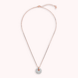 Collier Chaîne Rolo avec Pendentif Rond Ajouré et Pavé en Oxyde de Zirconium