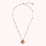 Collier Chaîne Rolo avec Pendentif Rond Ajouré et Pavé en Oxyde de Zirconium