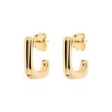 Golden Square Lobe Earrings