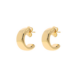 Golden Semicircle Lobe Earrings