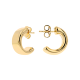 Golden Semicircle Lobe Earrings