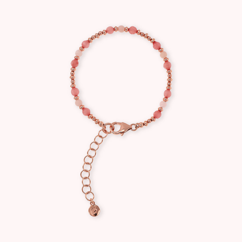 Bracciale con Piccole Bead e Pietre Naturali Sfaccettate