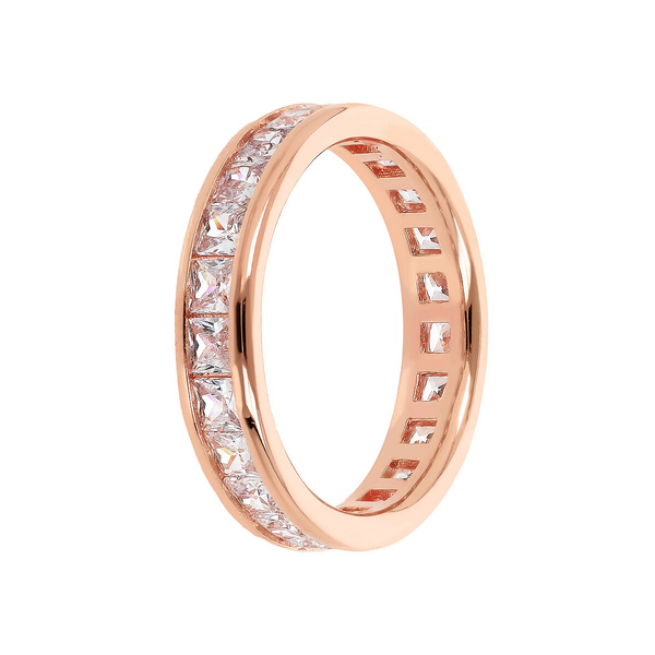 Bague Veretta avec zircone cubique carrée taille princesse