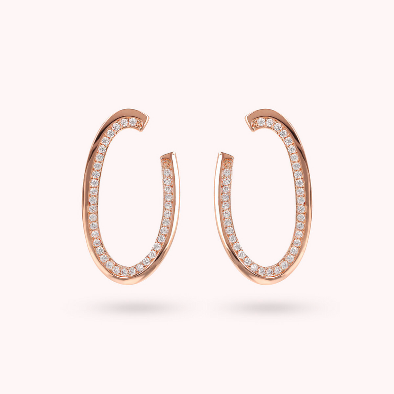 Oval Drop Earrings with Cubic Zirconia