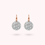 Boucles d'oreilles pendantes avec pavé rond en zircone cubique