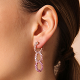 Grumetta Chain Pendant Earrings with Cubic Zirconia Pavé