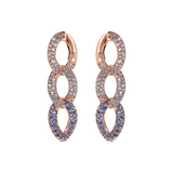 Grumetta Chain Pendant Earrings with Cubic Zirconia Pavé