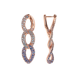 Grumetta Chain Pendant Earrings with Cubic Zirconia Pavé