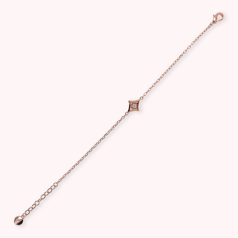 Forzatina Chain Bracelet and Reversible Étoile Pendant with Enamel and Light Point in Cubic Zirconia