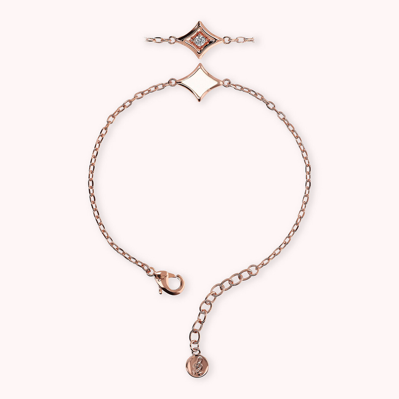 Forzatina Chain Bracelet and Reversible Étoile Pendant with Enamel and Light Point in Cubic Zirconia