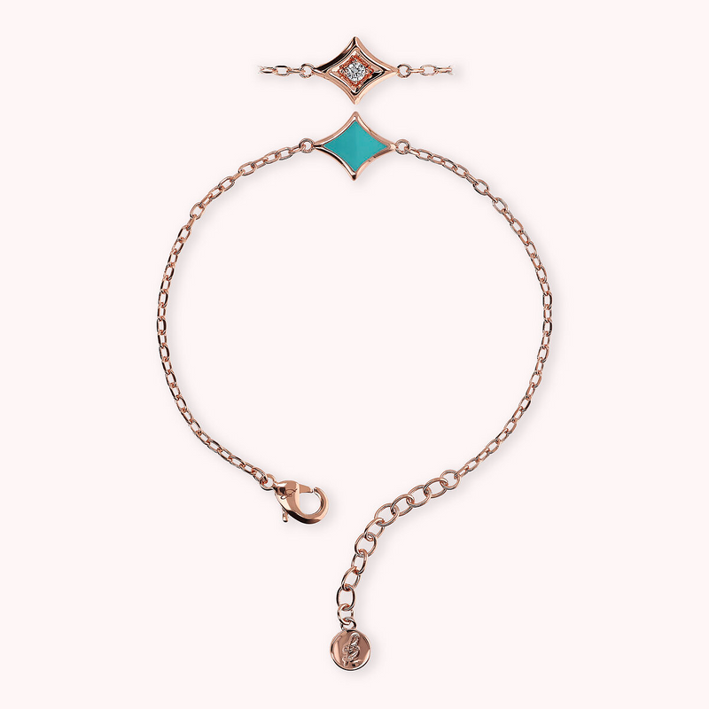 Forzatina Chain Bracelet and Reversible Étoile Pendant with Enamel and Light Point in Cubic Zirconia