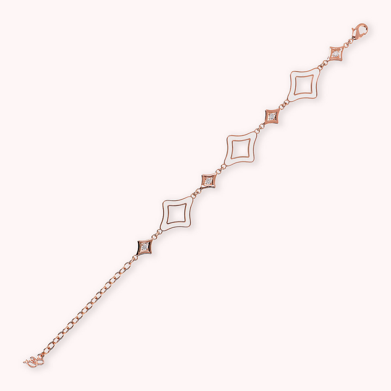 Enamelled Bracelet with Étoile and Light Points in Cubic Zirconia