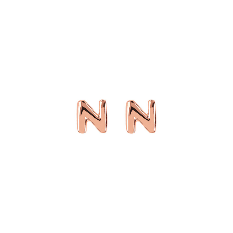 Stud Earrings with Letter