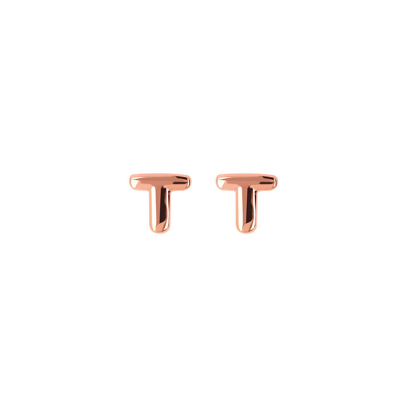 Stud Earrings with Letter