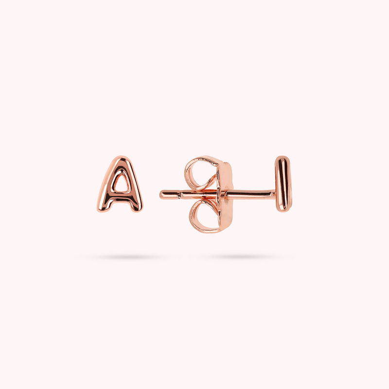 Stud Earrings with Letter