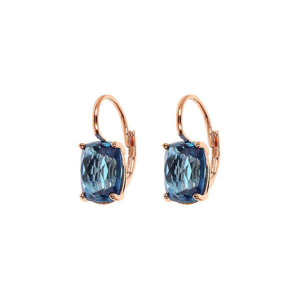 Boucles d'Oreilles Pendantes avec Pierre Prisma Gem Taille Mosaïque