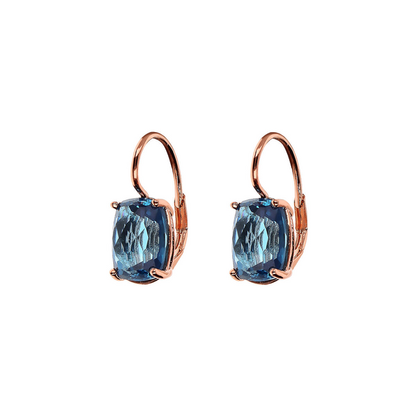 Boucles d'Oreilles Pendantes avec Pierre Prisma Gem Taille Mosaïque