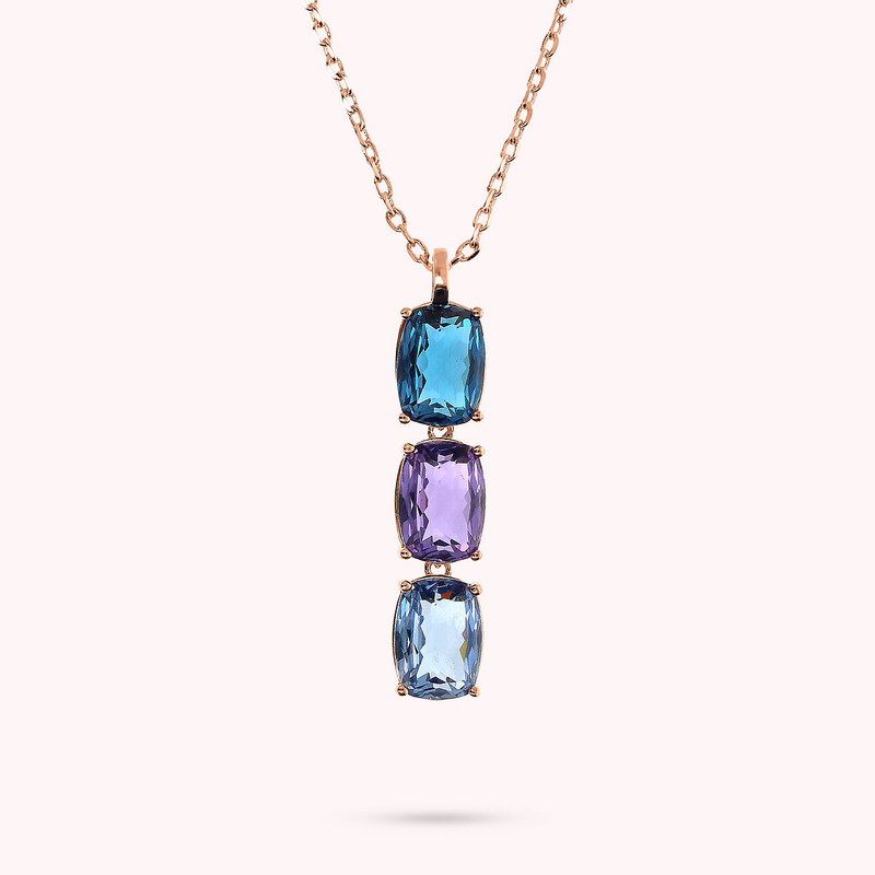 Necklace with Mosaic Cut Prism Gems