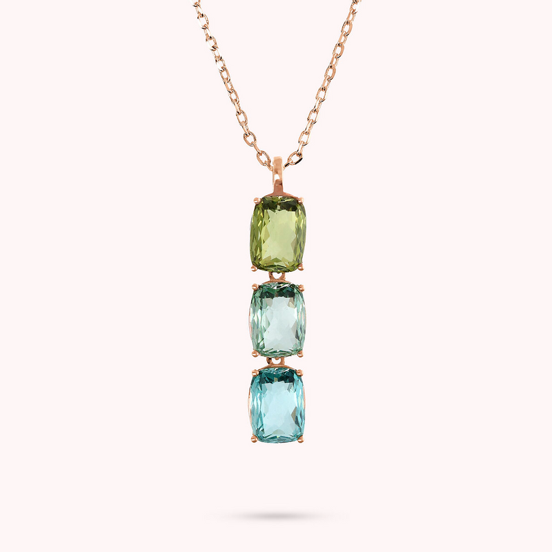 Necklace with Mosaic Cut Prism Gems