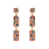 Étoile Pendant Earrings with Rectangular Elements and Light Points in Cubic Zirconia