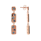 Étoile Pendant Earrings with Rectangular Elements and Light Points in Cubic Zirconia