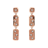 Étoile Pendant Earrings with Rectangular Elements and Light Points in Cubic Zirconia