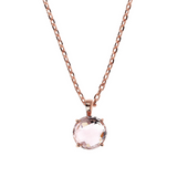 Rolo Chain Necklace with Mosaic Cut Gem Prism Pendant