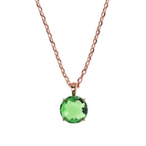 Rolo Chain Necklace with Mosaic Cut Gem Prism Pendant