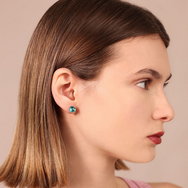 Lobe Earrings with Prism Gem Mosaic Cut