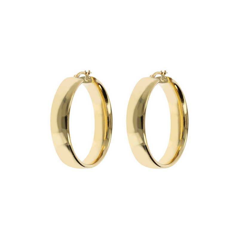 Large Shiny Golden Hoop Earrings