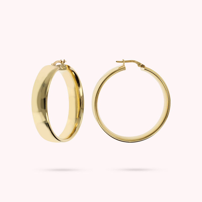 Large Shiny Golden Hoop Earrings