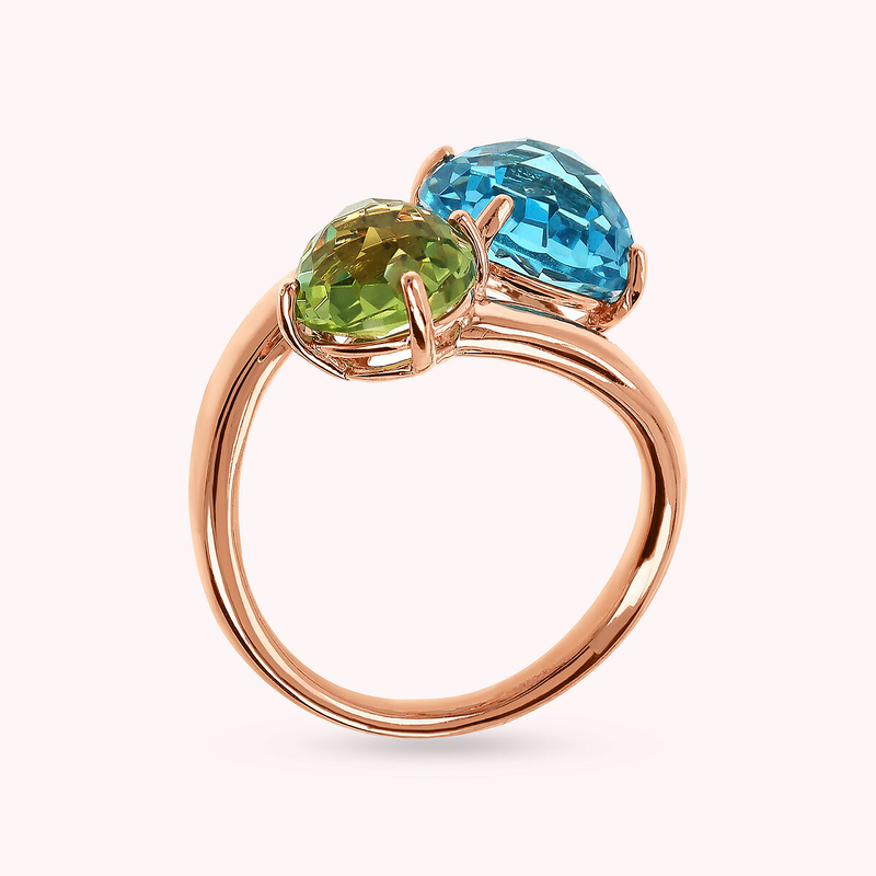 Bague Contrarié avec Prisma Gem Taille Mosaïque