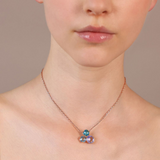 Necklace with Trilogy Pendant in Prism Gem Mosaic Cut