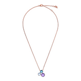 Collier avec Pendentif Trilogie en Pierre Prisma Gem Coupe Mosaïque