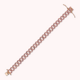 Squared Grumetta Chain Bracelet with Cubic Zirconia Pavé