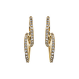 Golden Sinuous Drop Earrings with Cubic Zirconia