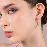 Sinuous Pendant Earrings with Cubic Zirconia