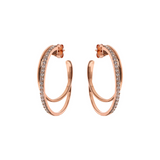 Double Graduated Circle Earrings with Cubic Zirconia