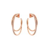 Double Graduated Circle Earrings with Cubic Zirconia