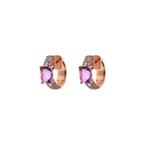 Hoop earrings with Mosaic Cut Gem Prism and Cubic Zirconia Pavé