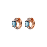 Hoop earrings with Mosaic Cut Gem Prism and Cubic Zirconia Pavé