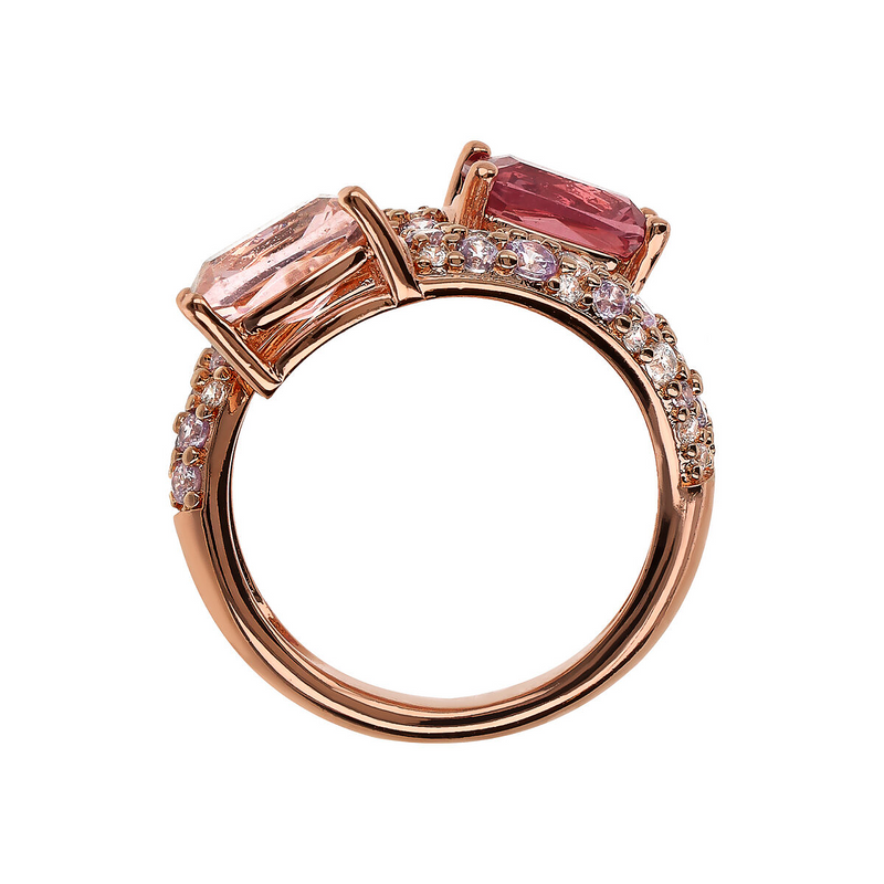 Bague Contrarié avec Prisma Gem Taille Mosaïque et Pavé Zircone Cubique