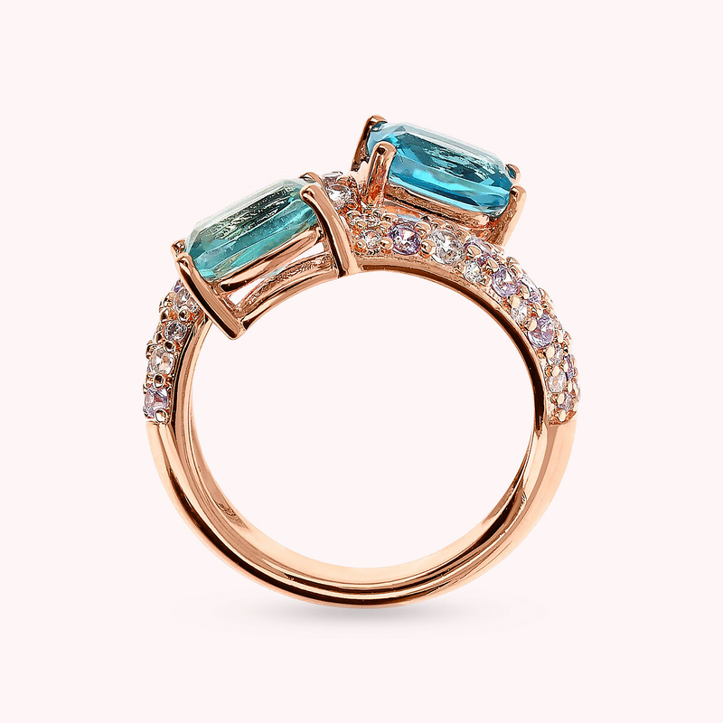 Contrarié ring with Prisma Gem Mosaic Cut and Pavé Cubic Zirconia