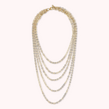 Multistrand Golden Graduated Necklace with Polished Flat Rolo Chain